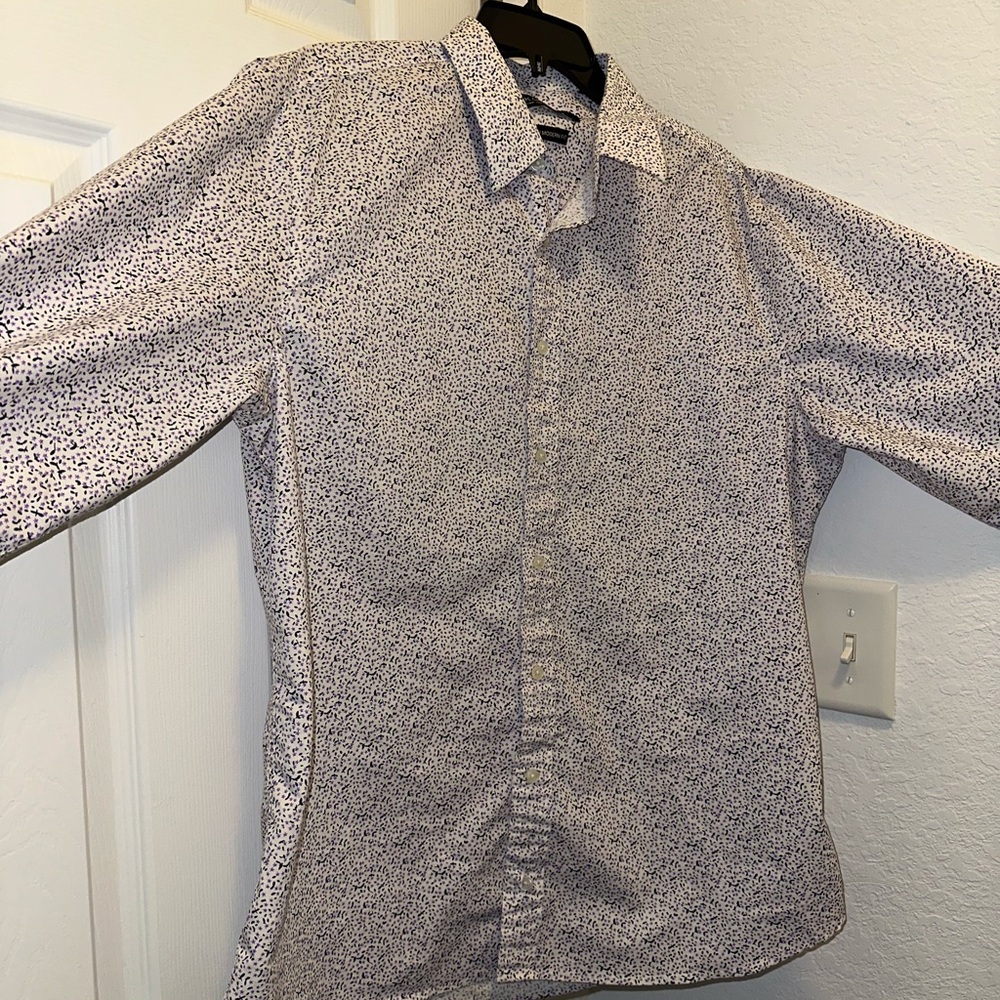 Nick Graham’s Men's White and Black Patterned Shirt